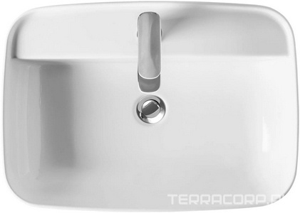 Раковина накладная 60х43хh15см, с 1 отв.д/смесит., без перелива,  ZZ Kerasan Tribeca 514001