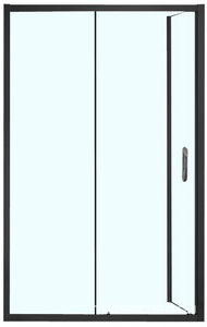 Душевое ограждение 1200х800х2000, левая, БЕЗ ПОДДОНА, прозрачное стекло, цвет профиля черный ZZ Azario Azario AZ-ND1131-L 1200 BLACK