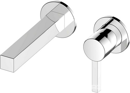 Смеситель для раковины, настенный, излив 219мм, (внешняя часть БЕЗ внутр. части арт.59916 000070), (цв.хром),  ZZ Keuco Edition 90 59016 010200