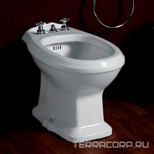 Биде напольное 360х570хh390мм, 1 отв. д/смес., (с желобом по периметру), (цв. белый),  Simas Arcade AR 823