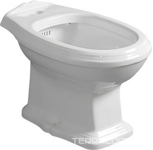 Биде напольное 360х570хh390мм, 1 отв. д/смес., (с желобом по периметру), (цв. белый),  Simas Arcade AR 823