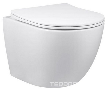 Унитаз подвесной безободковый, сиденье ультратонкое soft close,цвет белый,  ZZ Vincea Globo VT1-14S