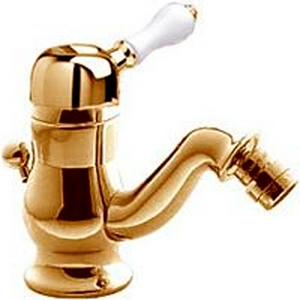 Смеситель для биде, с д/к, (maniglia PL / рукоятка с пластик. вставкой белого цвета), (цв.бронза)  KL 3M Piccadilly 2120 UU + maniglia PL UU