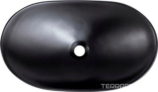 Раковина накладная керамическая, овальная 605x370xh150мм, без отверстия для смесителя, без перелива, (цв.матовый черный), BelBagno ZZ BelBagno Универсал BB1404-H301