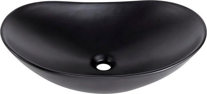 Раковина накладная керамическая, овальная 605x370xh150мм, без отверстия для смесителя, без перелива, (цв.матовый черный), BelBagno ZZ BelBagno Универсал BB1404-H301