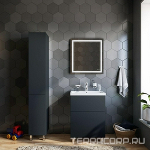 Тумба под раковину , напольная, 60 см, 2 ящика push-to-open, цвет графит матовый ZZ AMPM Gem M90FSX06022GM32