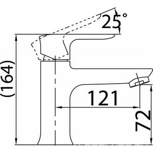 Смеситель для раковины, h164мм, без д/к, (цв.хром),  ZZ BelBagno Reno REN-LVM-CRM