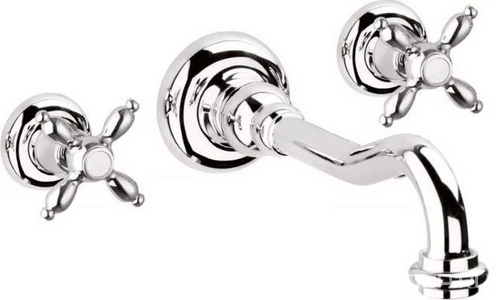 Смеситель для раковины, встраеваемый в стену, излив 215мм, без д/к, (цв.хром),  ZZ Cezares Nostalgia NOSTALGIA-BLS1-01