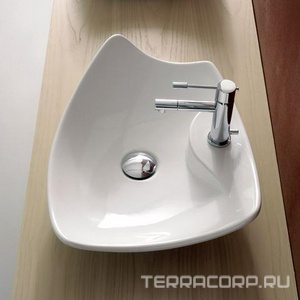 Раковина накладная на столешницу, 72х37хh13см, c 1 отв.д/смесителя, без перелива,  ZZ Scarabeo Kong 8052/R