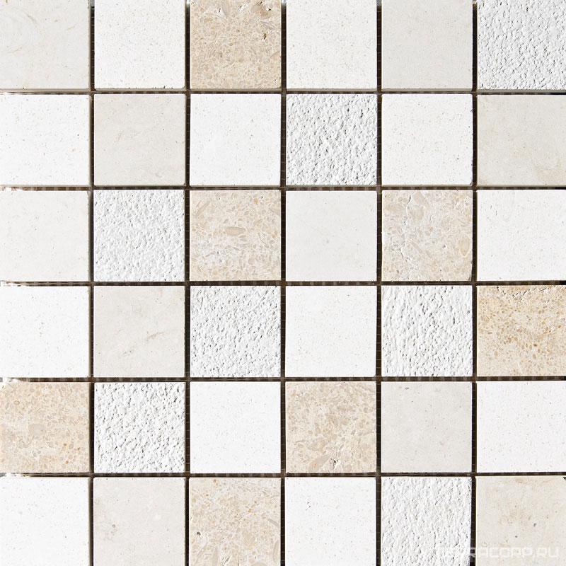 Мозаика Tureks Diana Royal Mosaic Champagne & Seashell & Heartsmere Textured 5x5 30.5x30.5 Комбинированный, фото 3