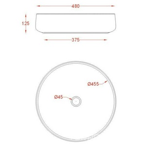 Раковина накладная на столешницу, круглая d48хh12,5см, без отв.д/смесит., без перелива, (цв. matt black),  ZZ ArtСeram Cognac COL002 17;00