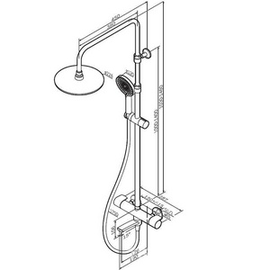 Душевая стойка с изливом и термостатом (душевой шланг, ручной + верхний душ) цв.хром AMPM X-Joy F0785A500