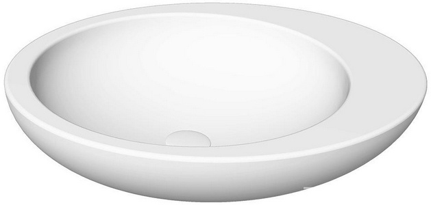 Раковина накладная на стол, овальная 60х45хh14,5мм, без отв.д/смес, без перелива и пробки слива, (цв.Gloss White),  ZZ Ceramica Cielo Le Giare LGLA60 (Gloss White)