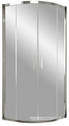 Душевое ограждение ZS TUR NOVO h1900, полукруглые двери раздвижные110*110*1900, профиль глянцевый хром, стекло прозрачное, ZZ