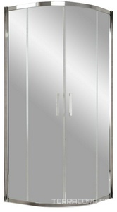 Душевое ограждение  TUR NOVO h1900, полукруглые двери раздвижные110*110*1900, профиль глянцевый хром, стекло прозрачное, ZZ Vegas Glass ZS ZS TUR NOVO h1900 110 08 01