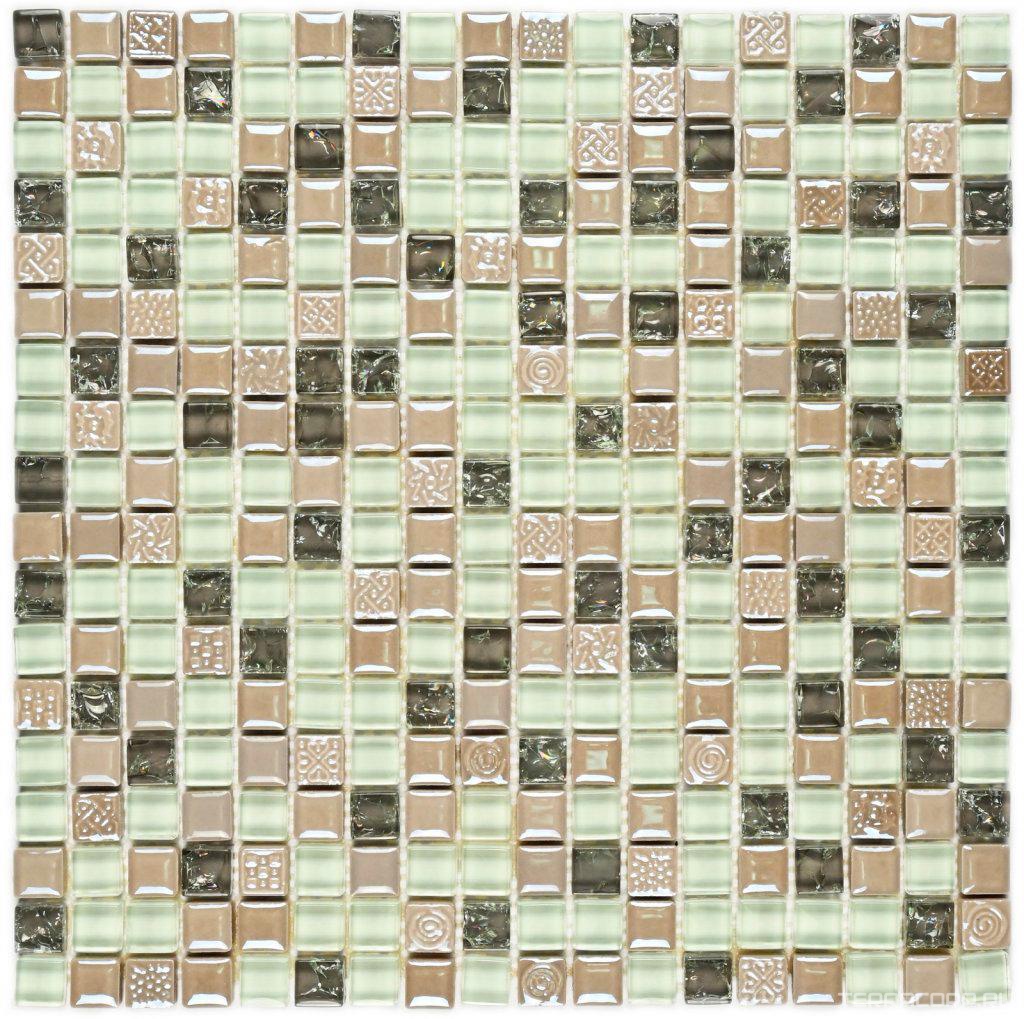 Мозаика Bonaparte Мозаика стеклянная с камнем Plaza (15x15x8) 30x30 Комбинированный, фото 2