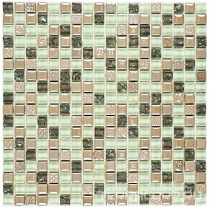 Мозаика Bonaparte Мозаика стеклянная с камнем Plaza  (15x15x8) 30x30 Комбинированный 