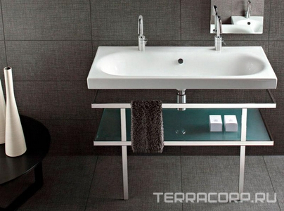 Раковина 1105х500мм, с 2 отверст. д/смесит., (БЕЗ креплен.YR47),  ZZ Hatria Daytime Y0YS01