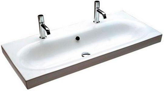 Раковина 1105х500мм, с 2 отверст. д/смесит., (БЕЗ креплен.YR47),  ZZ Hatria Daytime Y0YS01