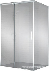 Душевое ограждение 1100x1000х1950мм, прямоуг., сдвижная дверь, боковая стенка, правая/левая, (стекло прозрачн.8мм, фурн.цв.хром), Acqua ZZ BelBagno ACQUA ACQUA-AH-1-110/100-C-Cr