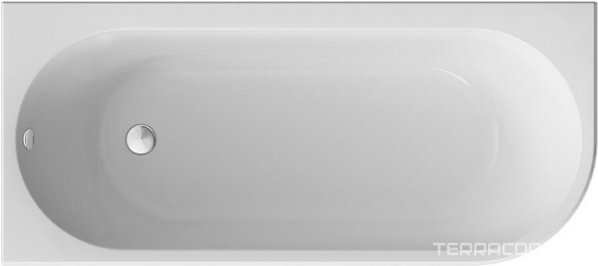 Ванна акриловая, угловая 170х75 см, левая, без каркаса, панели и слива-перелива, цвет белый ZZ 1Marka ALISA 01али1775л
