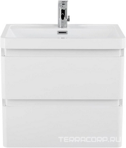 База под раковину 600х420хh500мм, подвесная с двумя выкатными ящиками, с доводчиками, (без раковины), (цв. Bianco Lucido),  ZZ BelBagno Energia-N ENERGIA-N-600-2C-SO-BL