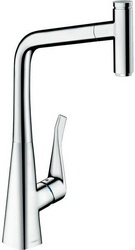 Смеситель для кухни, 320, с вытяжным душем, 1jet, (цв.хром), Metris Select M71 ZZ
