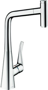 Смеситель для кухни, 320, с вытяжным душем, 1jet, (цв.хром),  M71 ZZ Hansgrohe Metris Select 14884000
