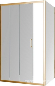 Душевой уголок 1200х800хh1900мм, прямоуг., правый/левый, (стекло прозрачное 6мм, фурн.цв.,брашированное золото),  ZZ Vincea Alpha VSR-3AL8012CLG