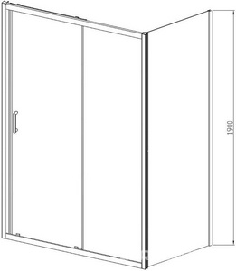 Душевой уголок 1200х800хh1900мм, прямоуг., правый/левый, (стекло прозрачное 6мм, фурн.цв.,брашированное золото),  ZZ Vincea Alpha VSR-3AL8012CLG