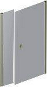 Дверь в нишу распашная с неподв. сегментом слева 160хh195см, (профиль цв.латунь LU, стекло прозрачное, ручки в компл., крепления справа),  ZZ Gaia Florance DB FL160BF LU Dx