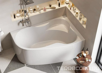 Ванна угловая160x105xh45см, правая, без панели и каркаса, (акрил цв.белый), Melite ZZ Vagnerplast melite VPBA163MEL3PX-04