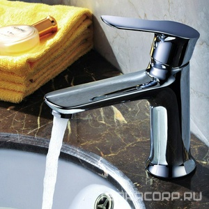 Смеситель для раковины, h132мм, без д/к, (цв.хром),  ZZ BelBagno Reno REN-LVM25-CRM