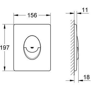 Накладная панель, 2 объема смыва + старт/стоп, вертикальная ZZ Grohe Grohedal 38505000
