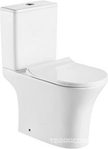 Унитаз напольный, безободковый с сиденьем микролифт в компл, цв. белый Azario FRETTA ROUND AZ-7121 / AZ-1217A / AZ-1217+AZ-1216/AZ-7121A