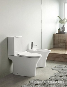 Унитаз напольный, безободковый с сиденьем микролифт в компл, цв. белый Azario FRETTA ROUND AZ-7121 / AZ-1217A / AZ-1217+AZ-1216/AZ-7121A