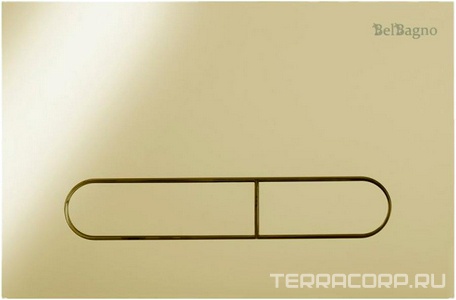Кнопка двойного смыва для инсталляции подвесного унитаза, (цв.золото), BelBagno Prospero ZZ BelBagno prospero BB008-PR-ORO