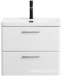 База под раковину подвесная с двумя выкатными ящиками, 600х423х500мм, без ручек и раковины, (цв.Bianco Lucido), Due ZZ