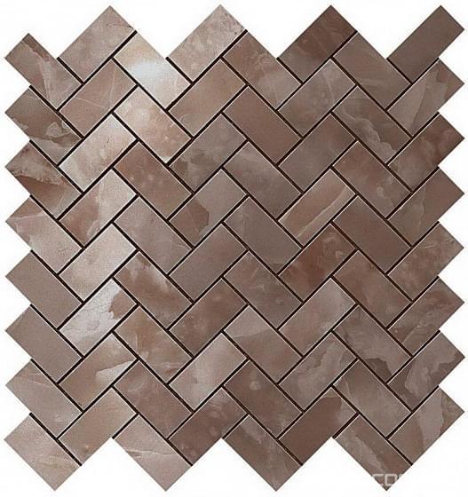 Мозаика AtlasConcorde Россия Supernova Onyx S.O. Black Agate Herringbone Mosaic / С.О. Блэк Агате Хэрринбоун Мозаика Коричневый, фото 3