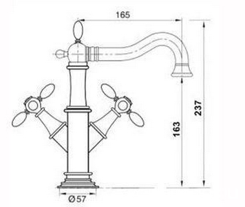 Смеситель для раковины, с д/к, (цв. хром),  ZZ Gaia Chopin RN 634 CR