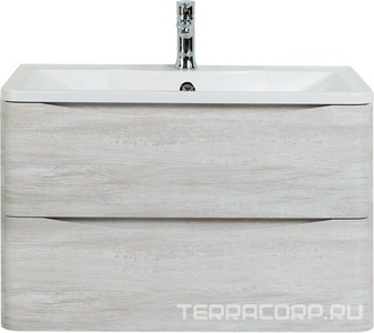 База под раковину подвесная с двумя выкатными ящиками, 800x455x525мм, без раковины, (цв.Rovere Vintage Bianco), Acqua ZZ BelBagno ACQUA ACQUA-800-2C-SO-RVB