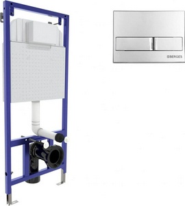 Инсталляция для подвесного унитаза, в комплекте с кнопкой L3, цв.хром KL Berges Novum 040213