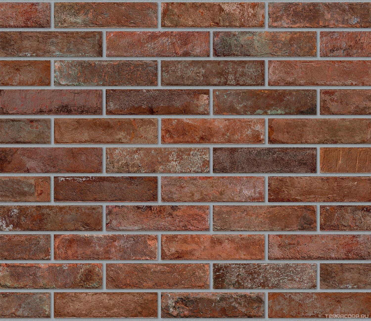 Керамогранит Dado Ceramica Brickone Rosso Berlino7,4x31 Коричневый, фото 4