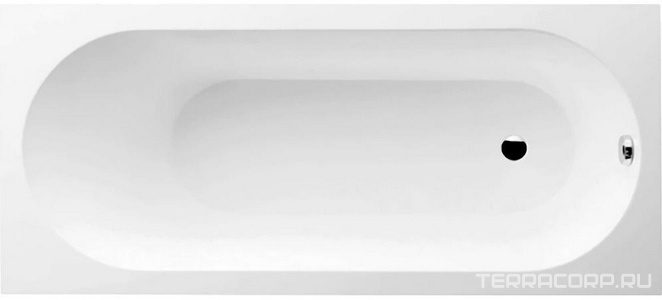 Ванна 1700х700хh450мм, (кварил цв.белый), без отверст.перелива, сверло, ножки пласт. h145-180мм в комп, (без удлинённого слива-перелива),  Villeroy & Boch Oberon UBQ177OBE2V-01