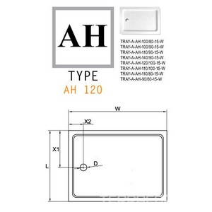 Поддон душевой 1200х800хh150мм, прямоугольный, без сифона, акрил, Cezares ZZ Cezares Универсал TRAY-A-AH-120/80-15-W0