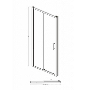Душевая дверь в нишу Bravat , раздвижная, 120х200х59.7, стело прозрачное, профиль черный ZZ Bravat Blackline BD120.4101B