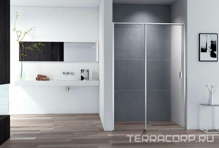 Дверь в нишу 1000хh1950мм, распашная с неподв. сегментом, вход справа/слева, (стекло прозр. 6мм, фурнит.цв.хром),  ZZ Cezares Urban URBAN-B-12-100-C-CR