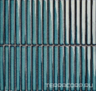 Мозаика Porcelain Mosaic Strip Mosaic 1.5х14.5 Y15FW26  глянцевый 29.4х31.3 Голубой 