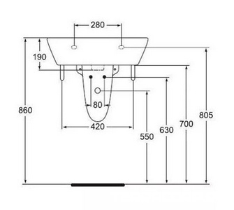 "" (BOX) полупьедестал, белый Vidima Классик W312961/W312901