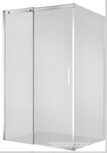 Душевое ограждение 1400x800х1950мм, прямоуг., сдвижная дверь, боковая стенка, правая/левая, (стекло прозрачн.8мм, фурн.цв.хром), Acqua ZZ BelBagno ACQUA ACQUA-AH-1-140/80-C-Cr